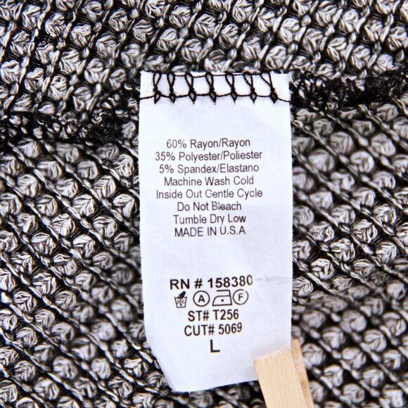 NWT Korye Cowl Neck Dolman Sleeves Oversized Sweater Black White Women L - Picture 7 of 9